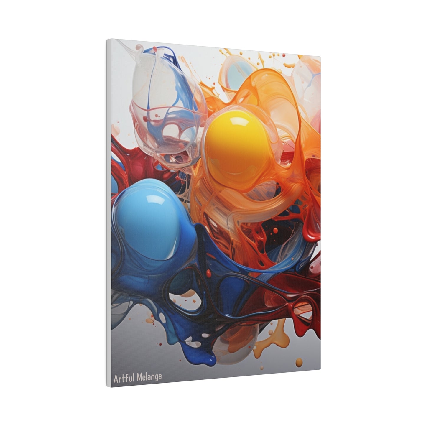 Colorful Balloon-Inspired Matt Canvas Print with Sweeping Acrylic Brush Strokes