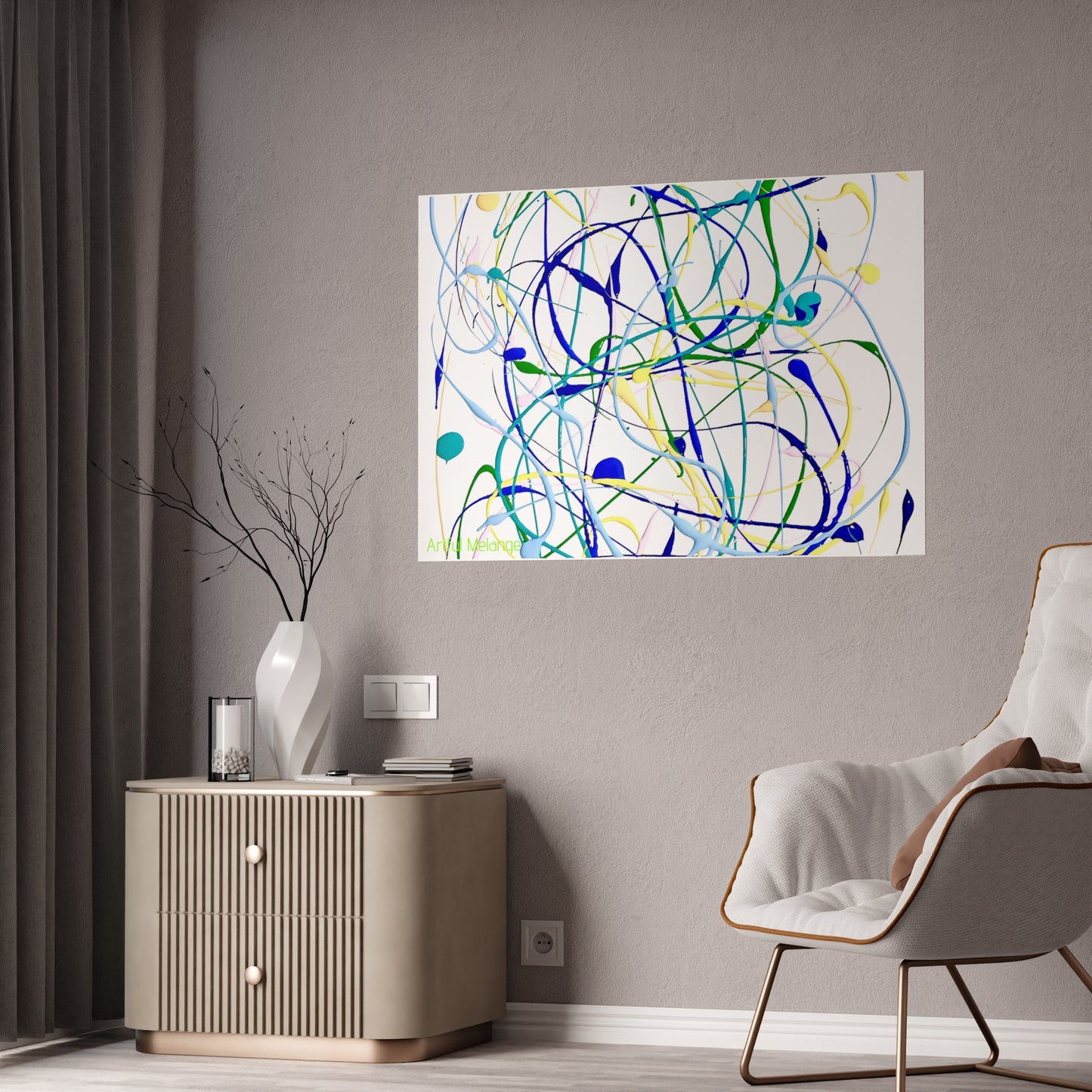 Gleaming Acrylic Abstract Poster: A Spectrum of Colorful Elegance