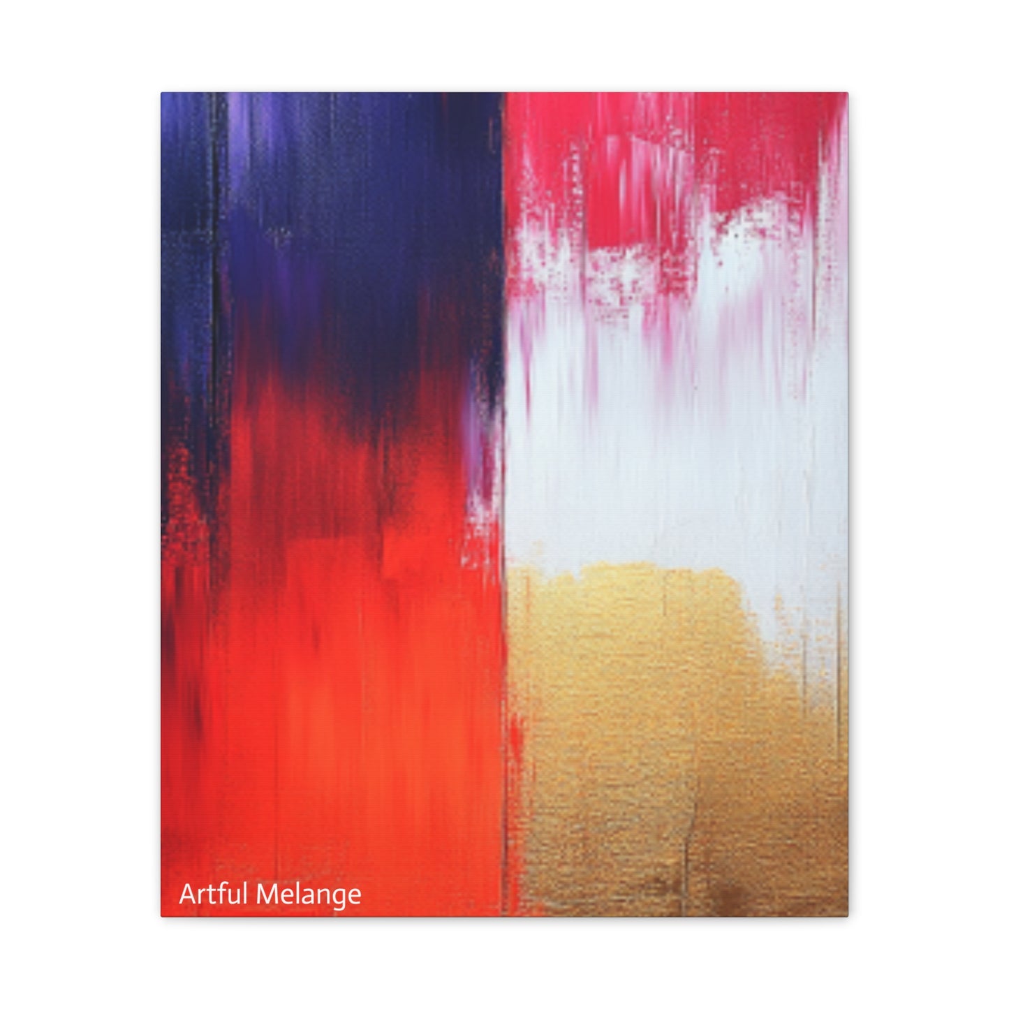 Acrylic Abstract Canvas Print - Homage to the Divine Nine/Red White Purple and Gold 2