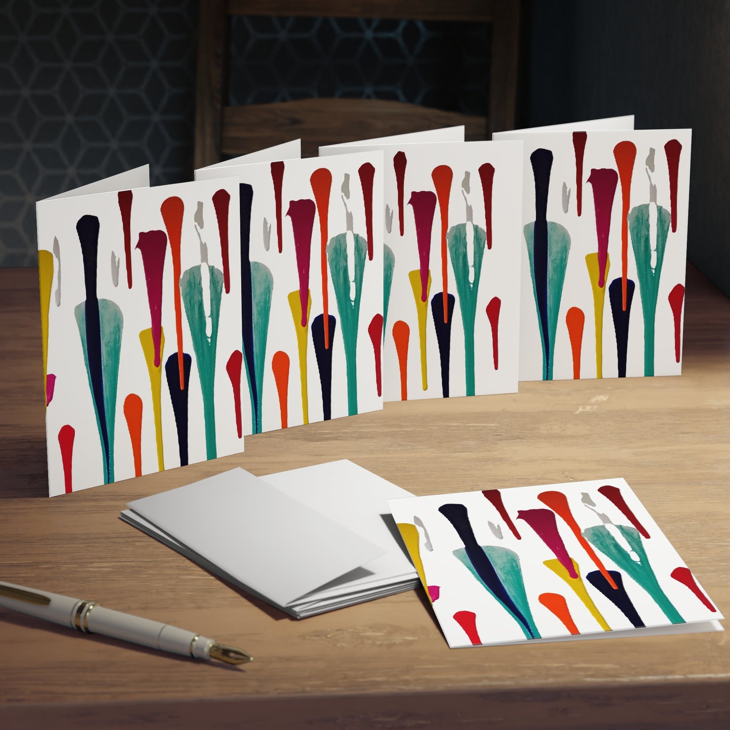 Elegance in Ink:  Abstract Art Note Card Set(5-Pack)