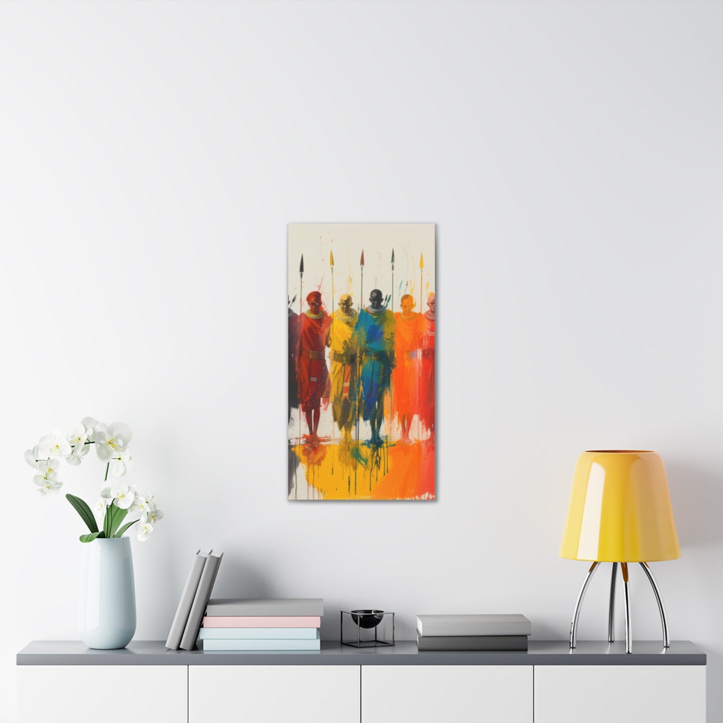 Masai Warriors Abstract Canvas Print