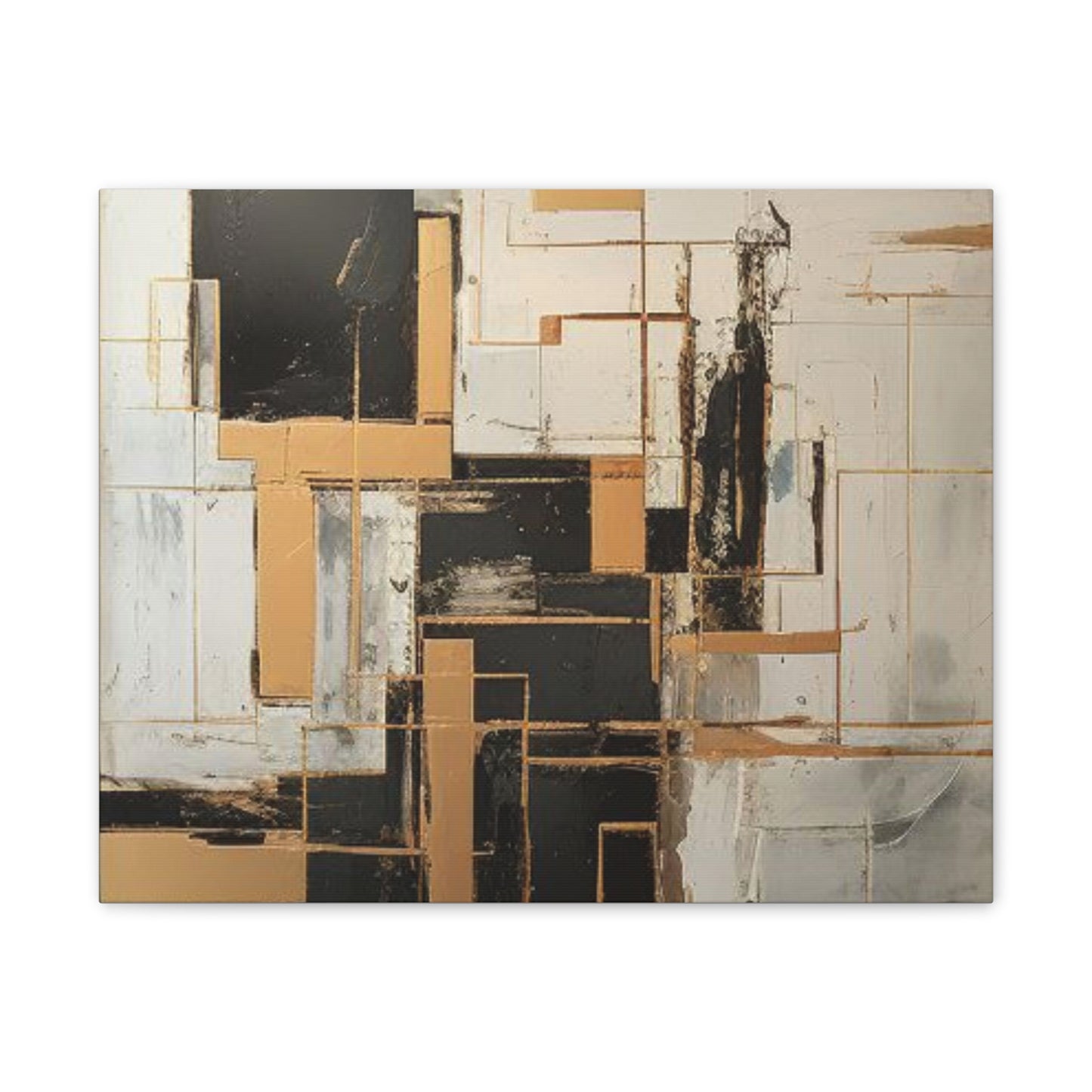 Gold and Black Elegance: A Symphony of Sophistication Canvas Print