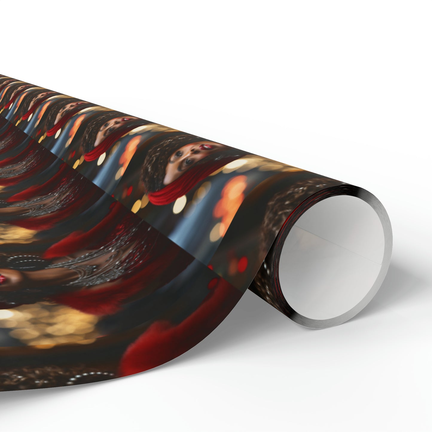 Afro-Centric Queen Claus Holiday Wrapping Paper - Dark & Rich Textured Design