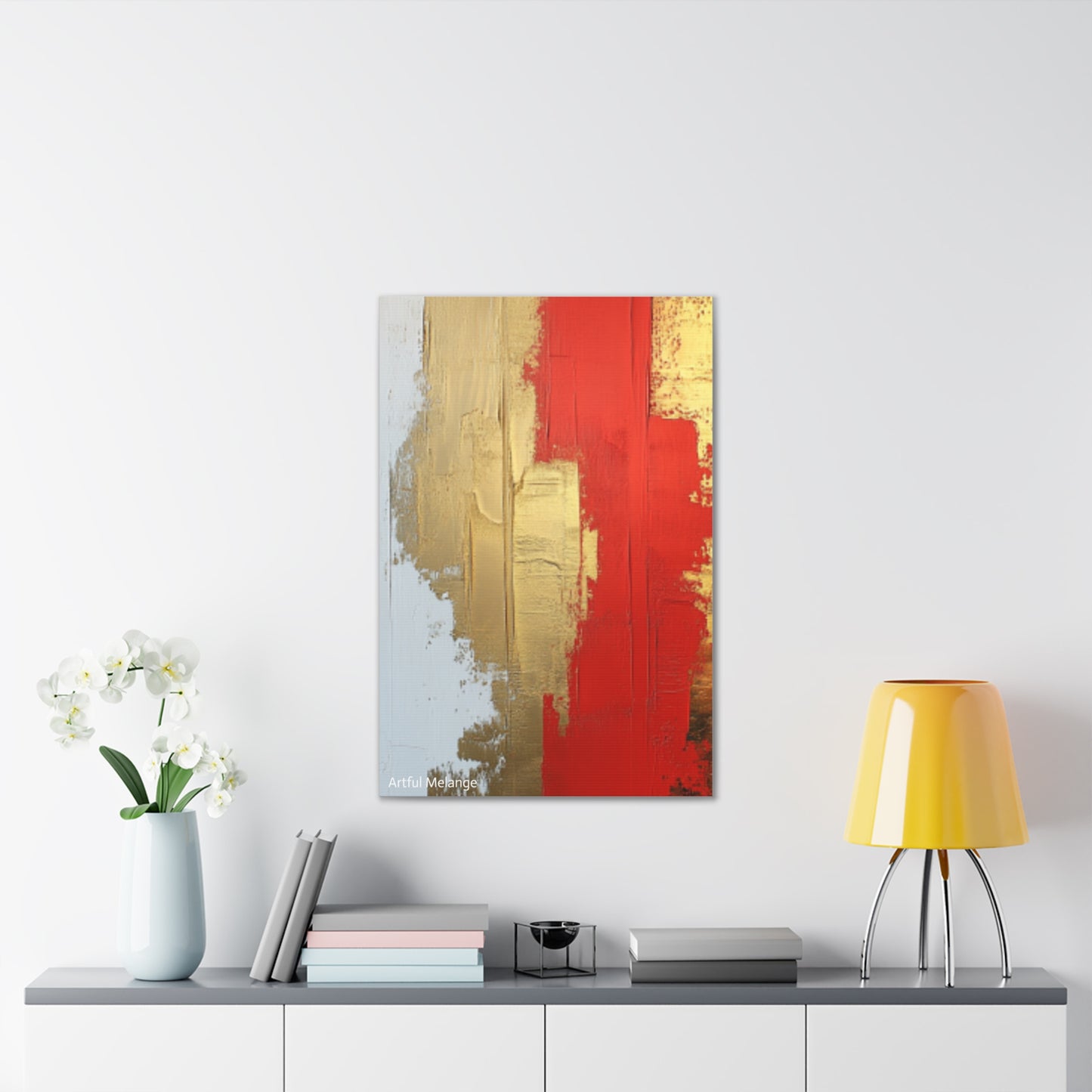 Acrylic Abstract Canvas Print - Homage to the Divine Nine/Red White and Gold 2