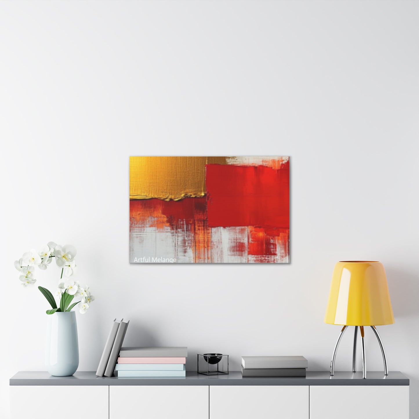 Acrylic Abstract Canvas Print - Homage to the Divine Nine/Red White and Gold 9