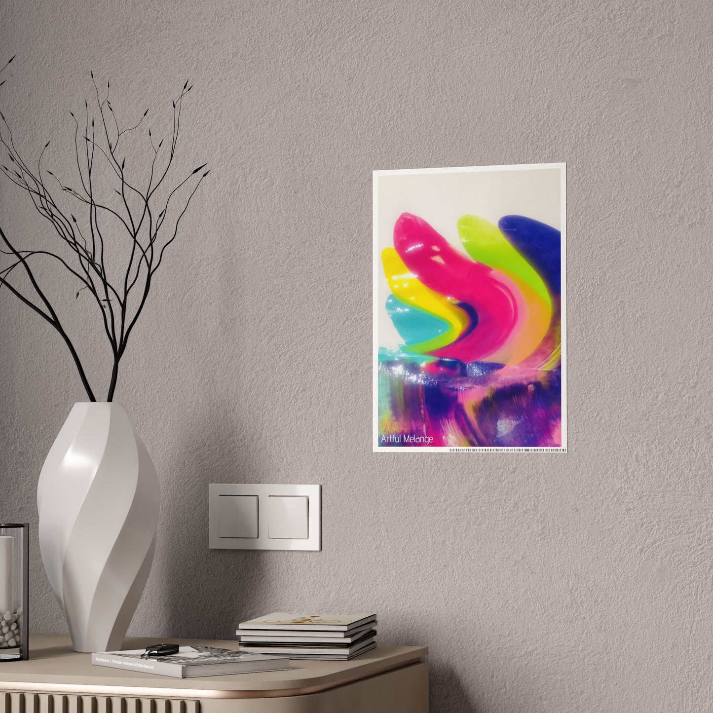 Gleaming Acrylic Abstract Poster: A Spectrum of Colorful Elegance