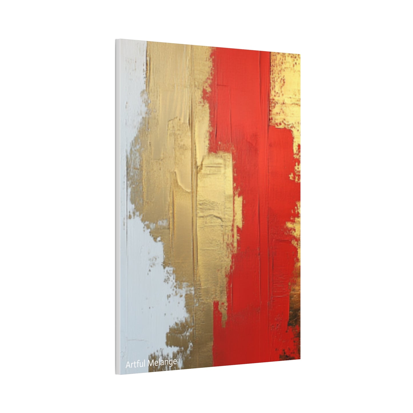 Acrylic Abstract Canvas Print - Homage to the Divine Nine/Red White and Gold 2