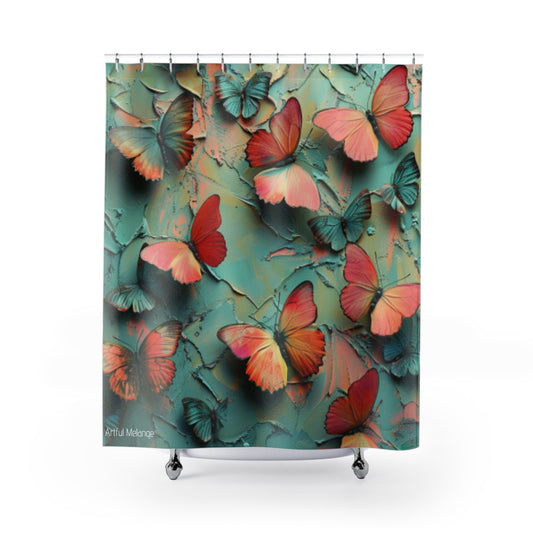 Fluttering Splendor Butterfly Shower Curtains