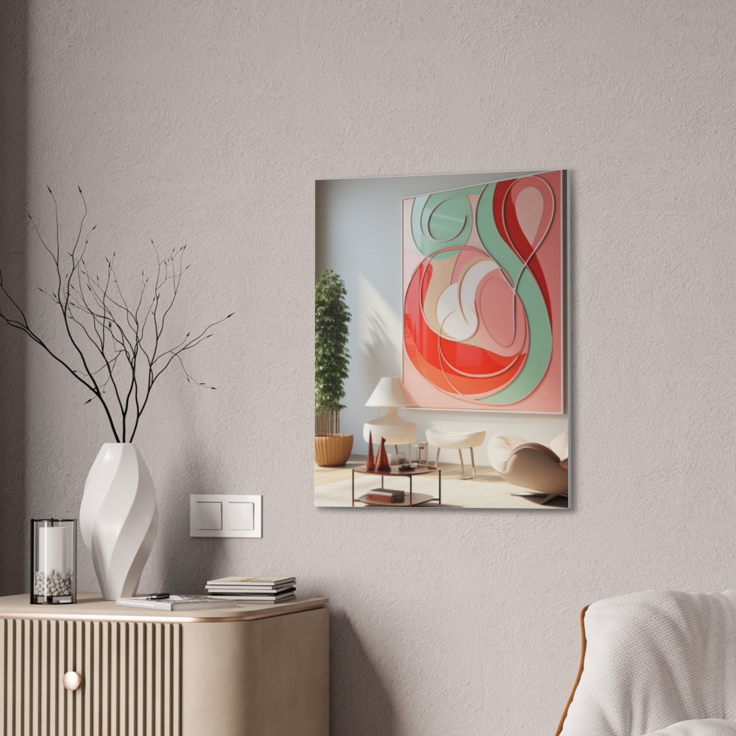 Timeless Elegance: Refined Pink Hues Canvas Print for Sophisticated Living Spaces