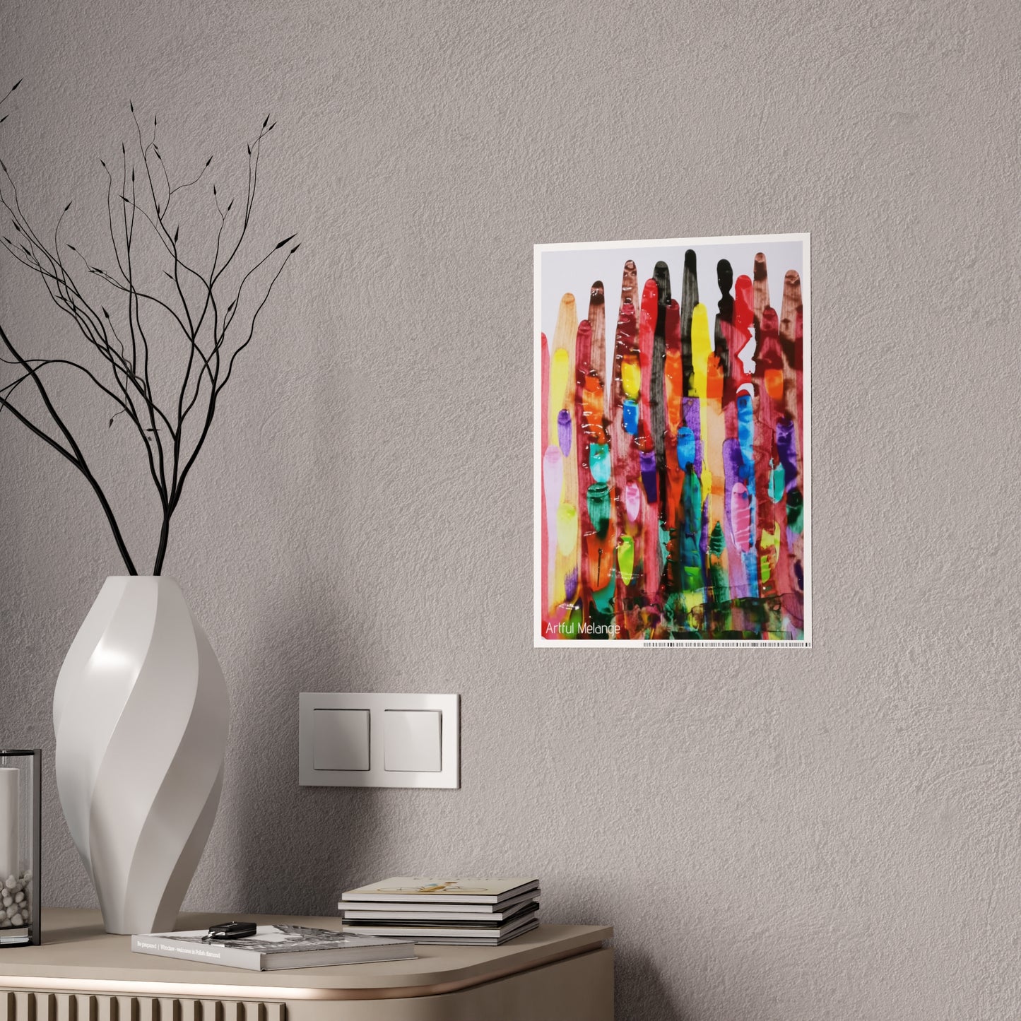 Gleaming Acrylic Abstract Poster: A Spectrum of Colorful Elegance