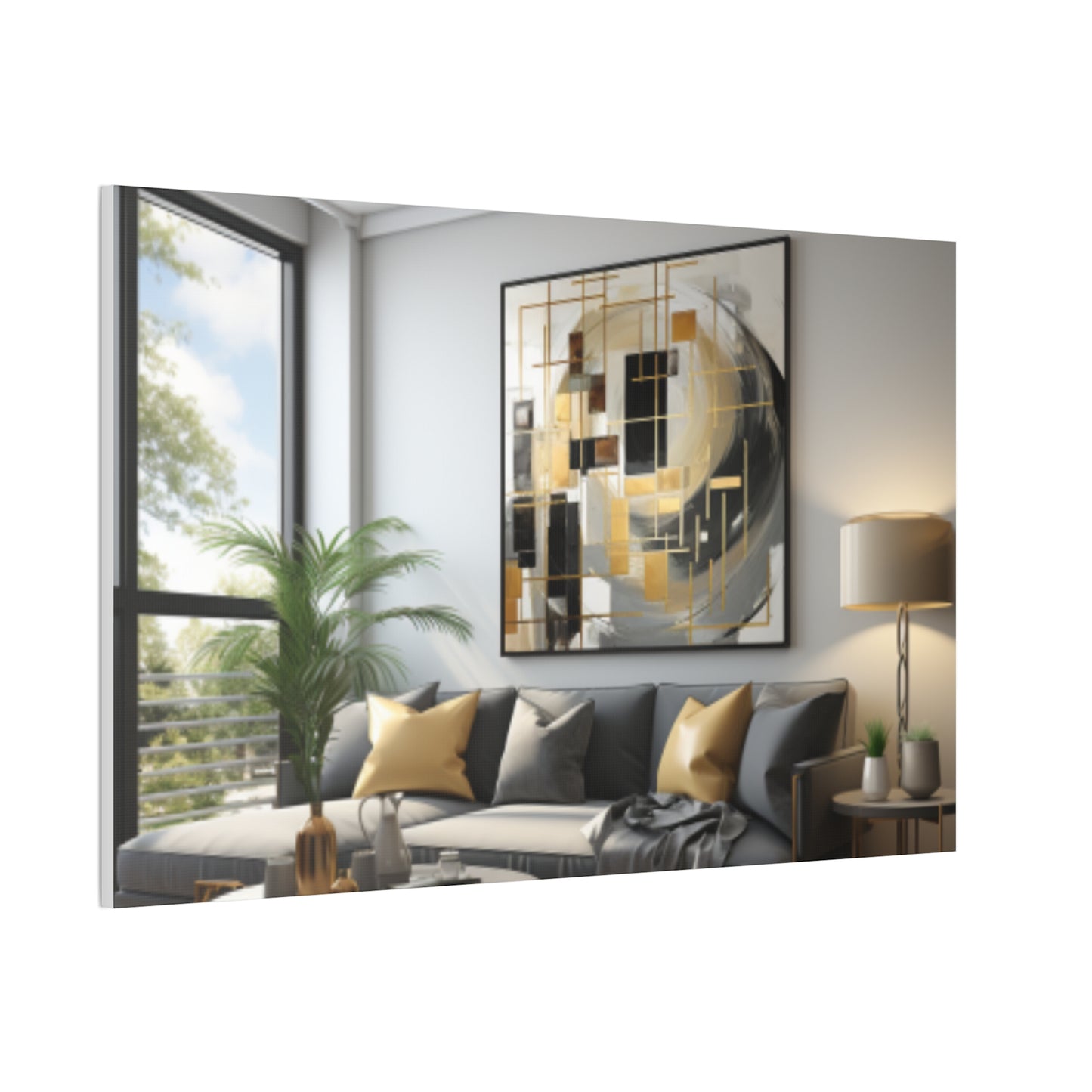 Gold and Black Elegance: A Symphony of Sophistication Canvas Print