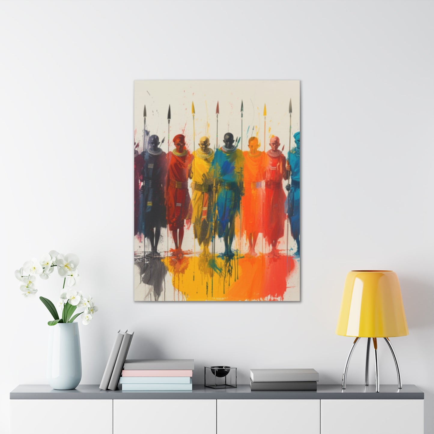 Masai Warriors Abstract Canvas Print