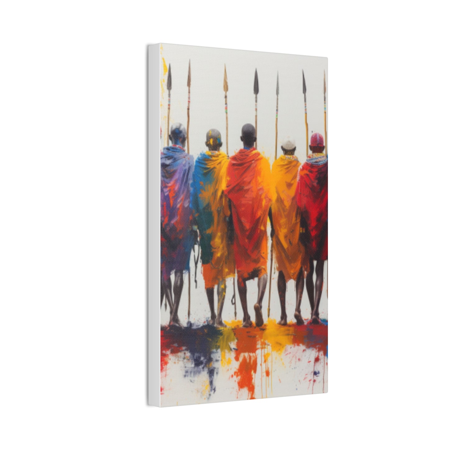 Masai Warriors Abstract Canvas Print