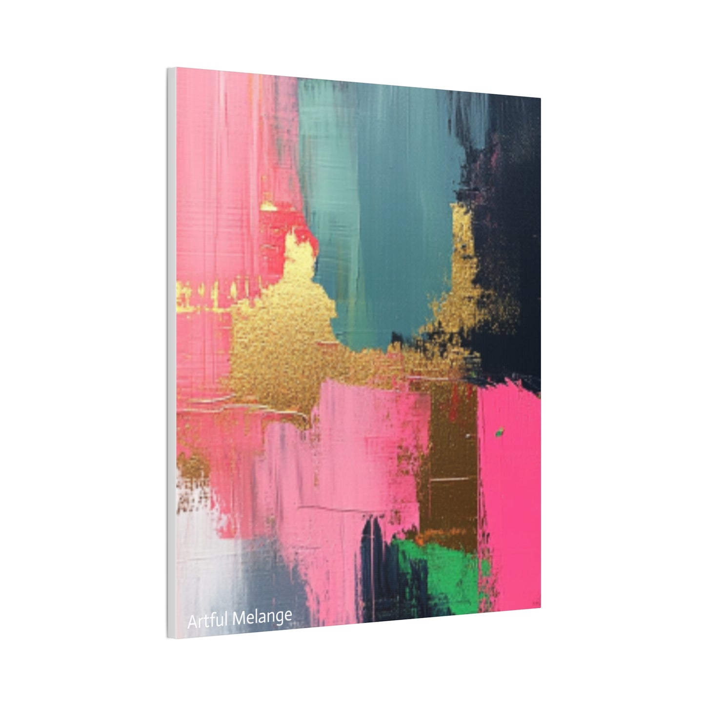 Acrylic Abstract Canvas Print - Homage to the Divine Nine/Pink Green Black and Gold 5