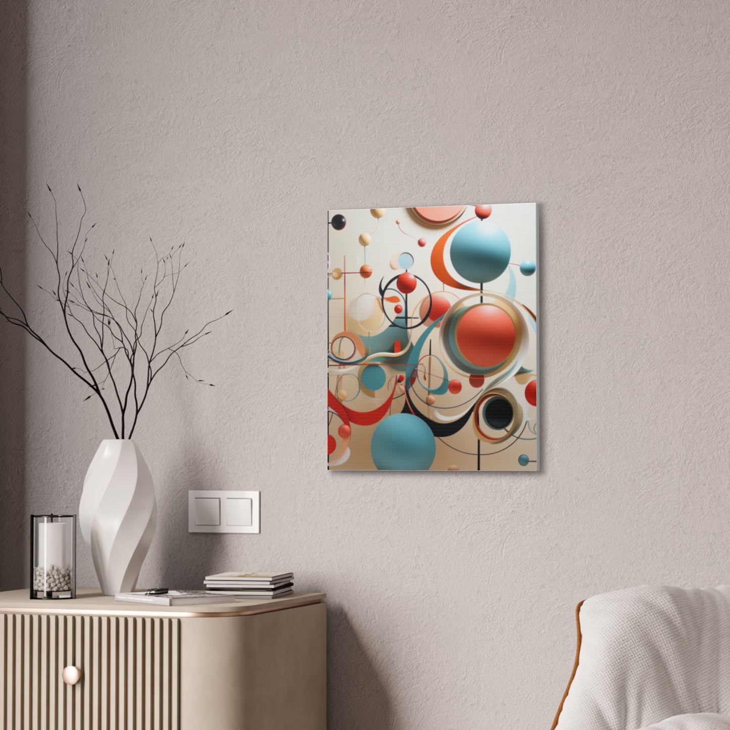 Harmony in Cyan and Peach- Graphic Print