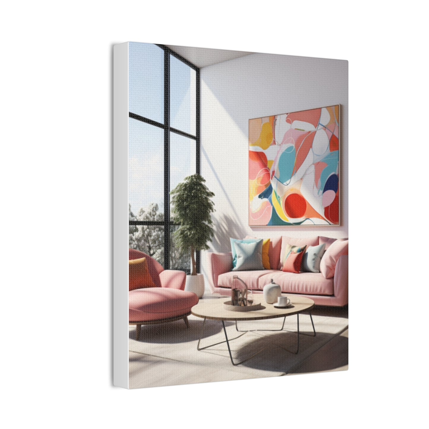 Timeless Elegance: Refined Pink Hues Canvas Print for Sophisticated Living Spaces