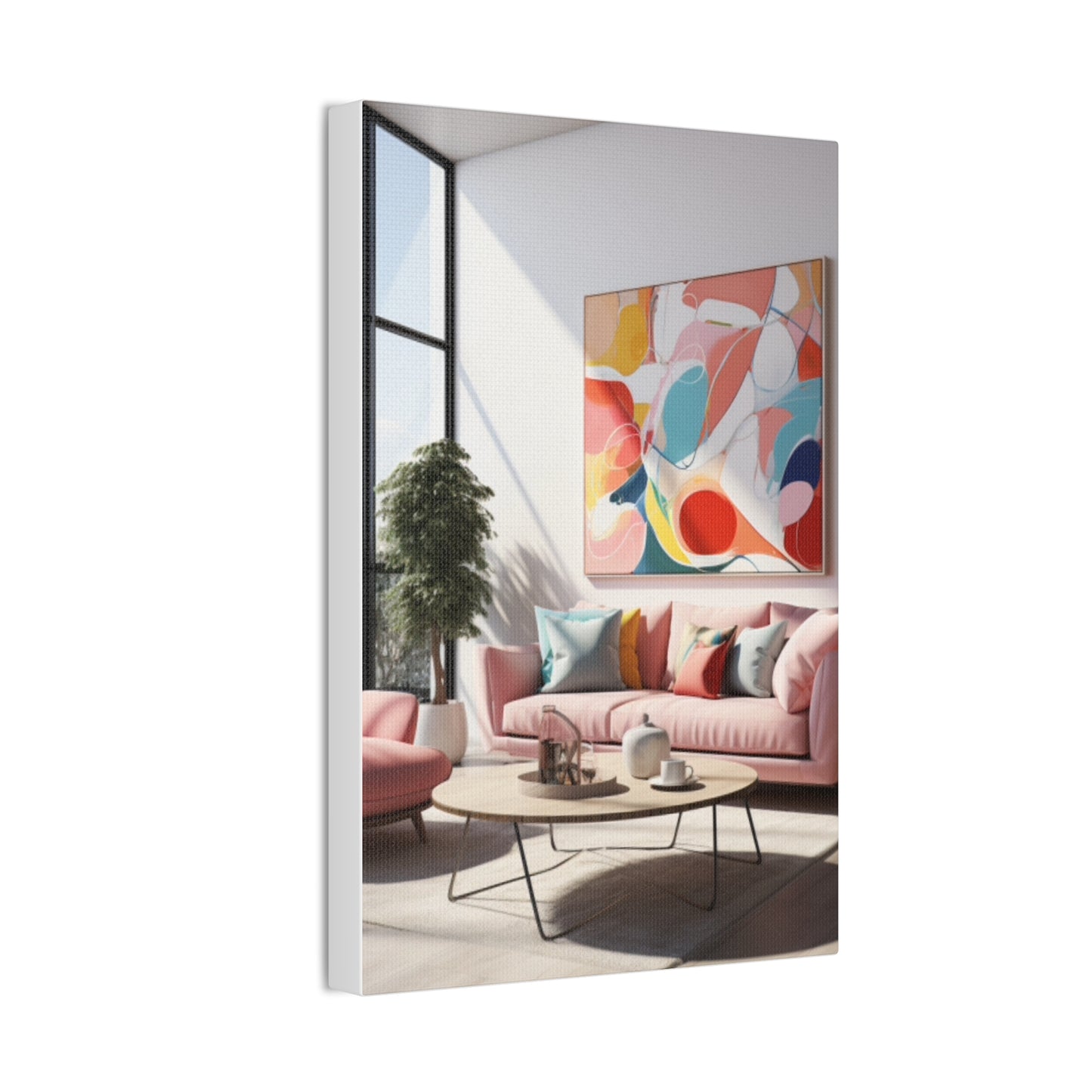 Timeless Elegance: Refined Pink Hues Canvas Print for Sophisticated Living Spaces