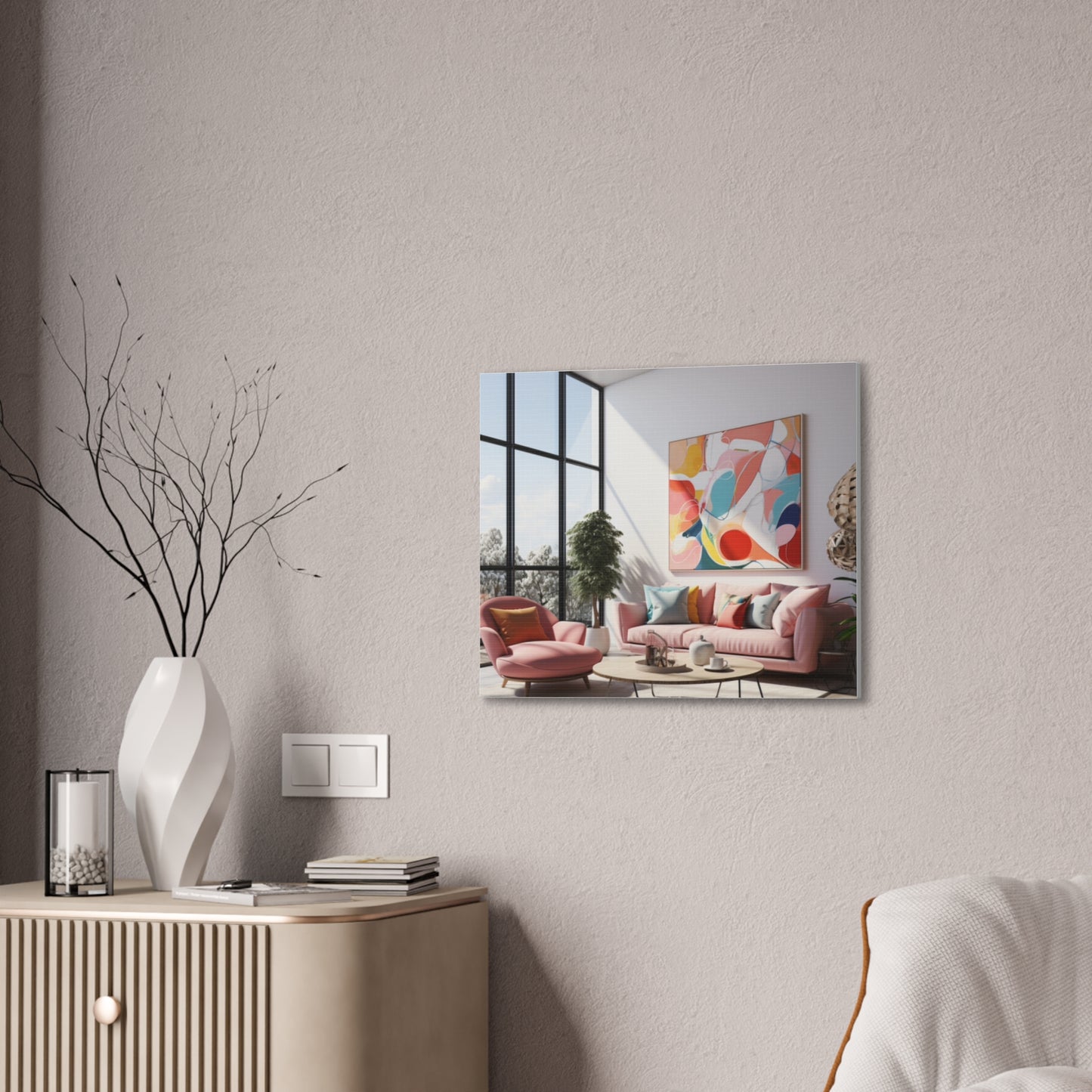 Timeless Elegance: Refined Pink Hues Canvas Print for Sophisticated Living Spaces