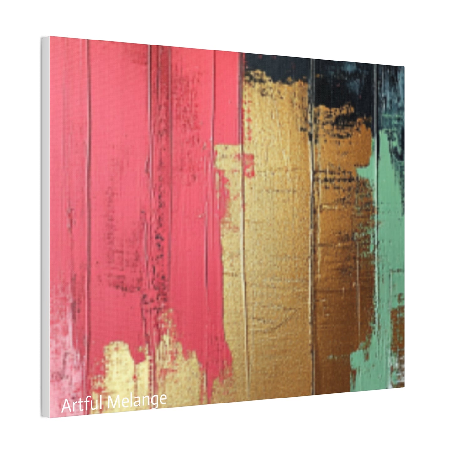 Acrylic Abstract Canvas Print - Homage to the Divine Nine/Pink Green Black and Gold 6