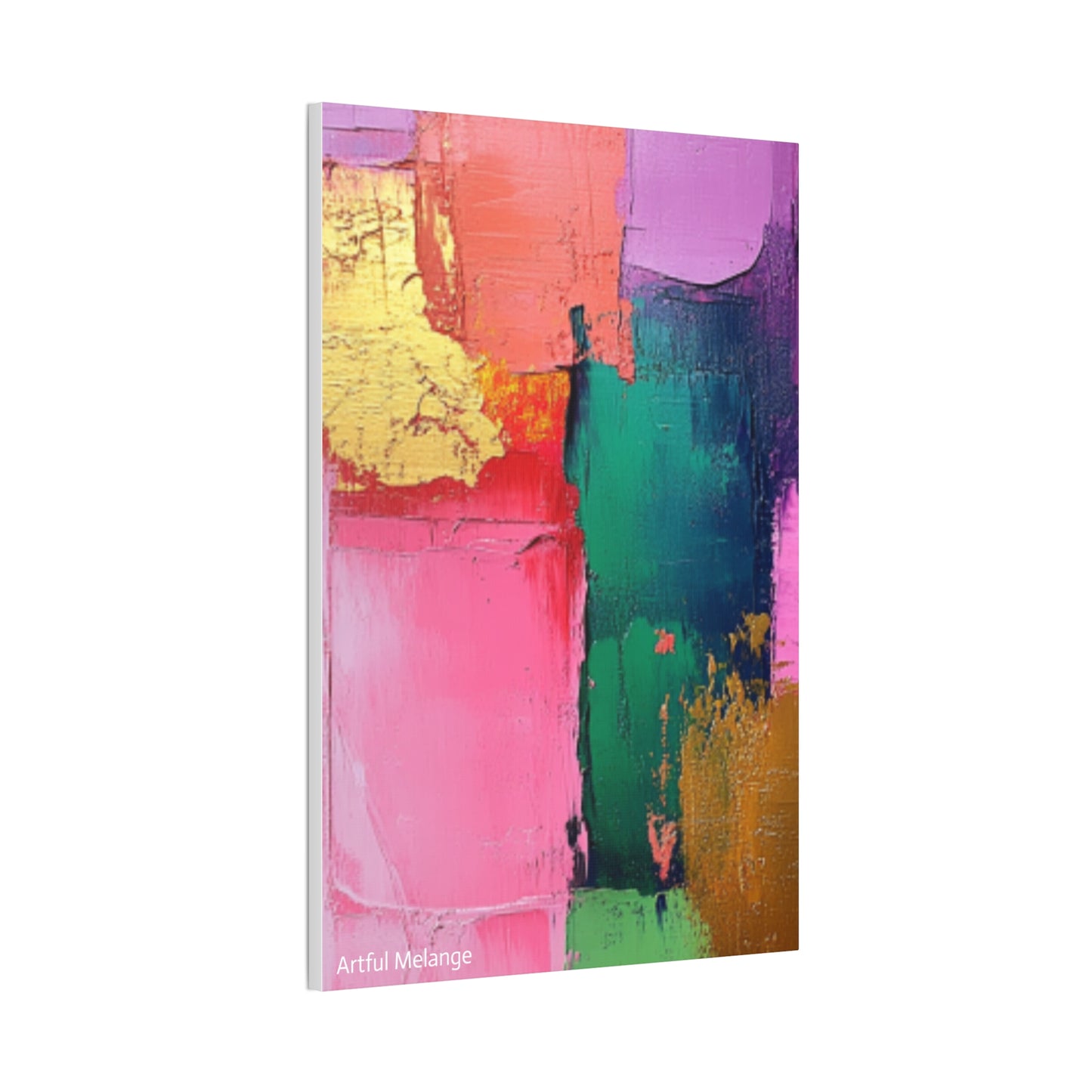 Acrylic Abstract Canvas Print - Homage to the Divine Nine/Pink Green Purple and Gold 1