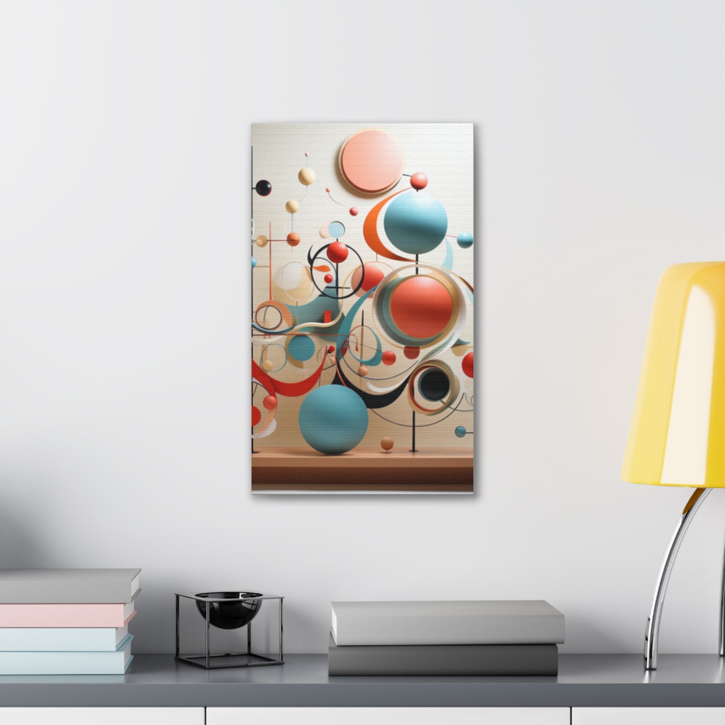 Harmony in Cyan and Peach- Graphic Print