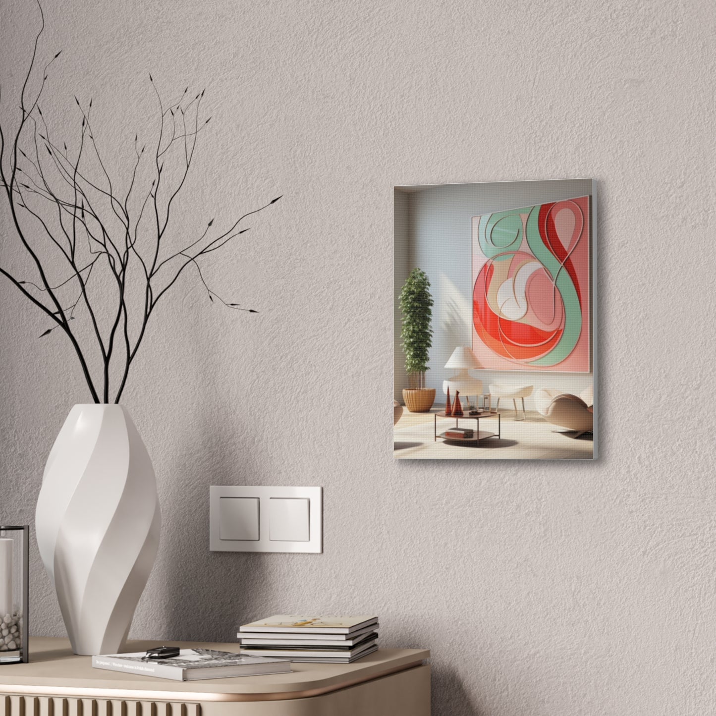 Timeless Elegance: Refined Pink Hues Canvas Print for Sophisticated Living Spaces