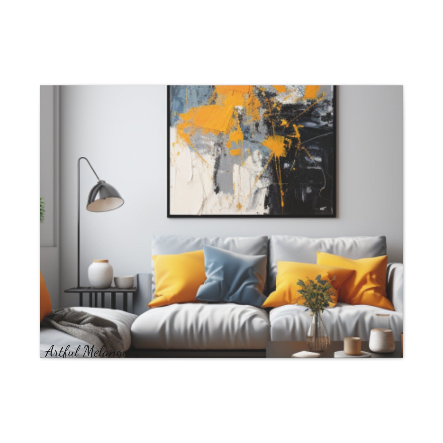 Timeless Elegance: Refined Yellow Hues Canvas Print for Sophisticated Living Spaces