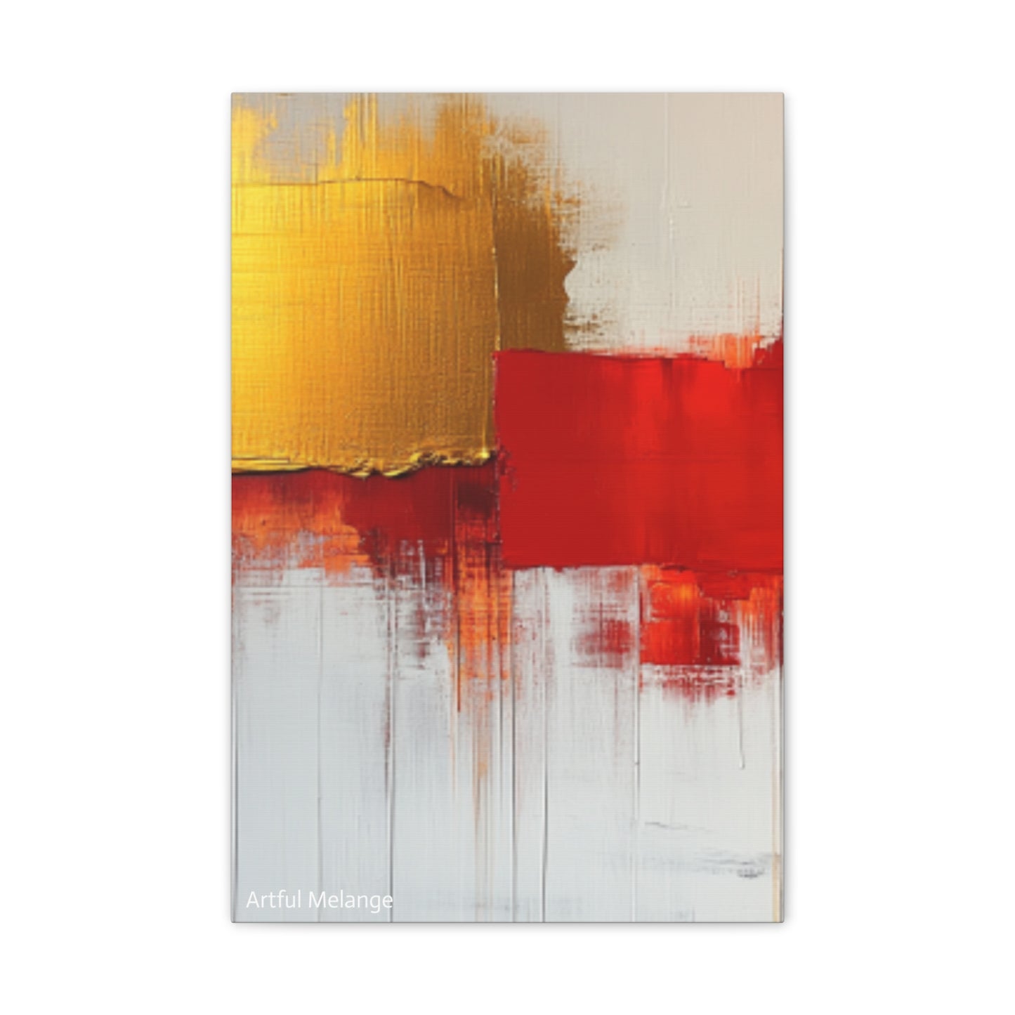 Acrylic Abstract Canvas Print - Homage to the Divine Nine/Red White and Gold 9