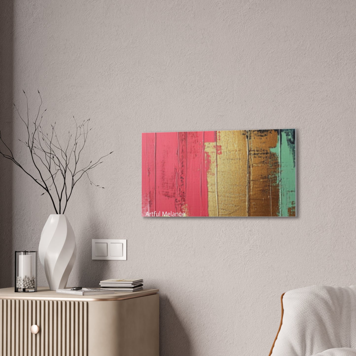 Acrylic Abstract Canvas Print - Homage to the Divine Nine/Pink Green Black and Gold 6