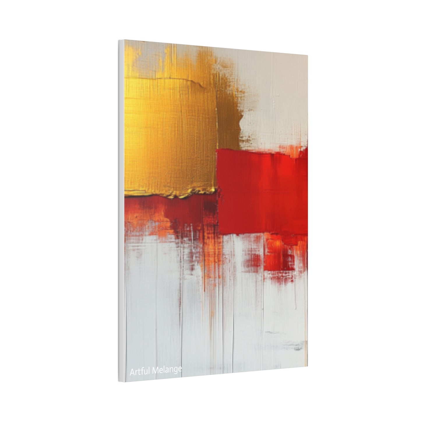 Acrylic Abstract Canvas Print - Homage to the Divine Nine/Red White and Gold 9