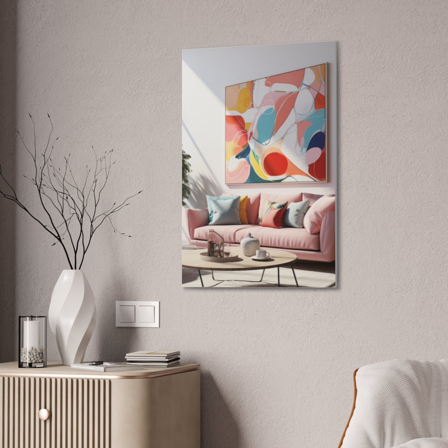 Timeless Elegance: Refined Pink Hues Canvas Print for Sophisticated Living Spaces