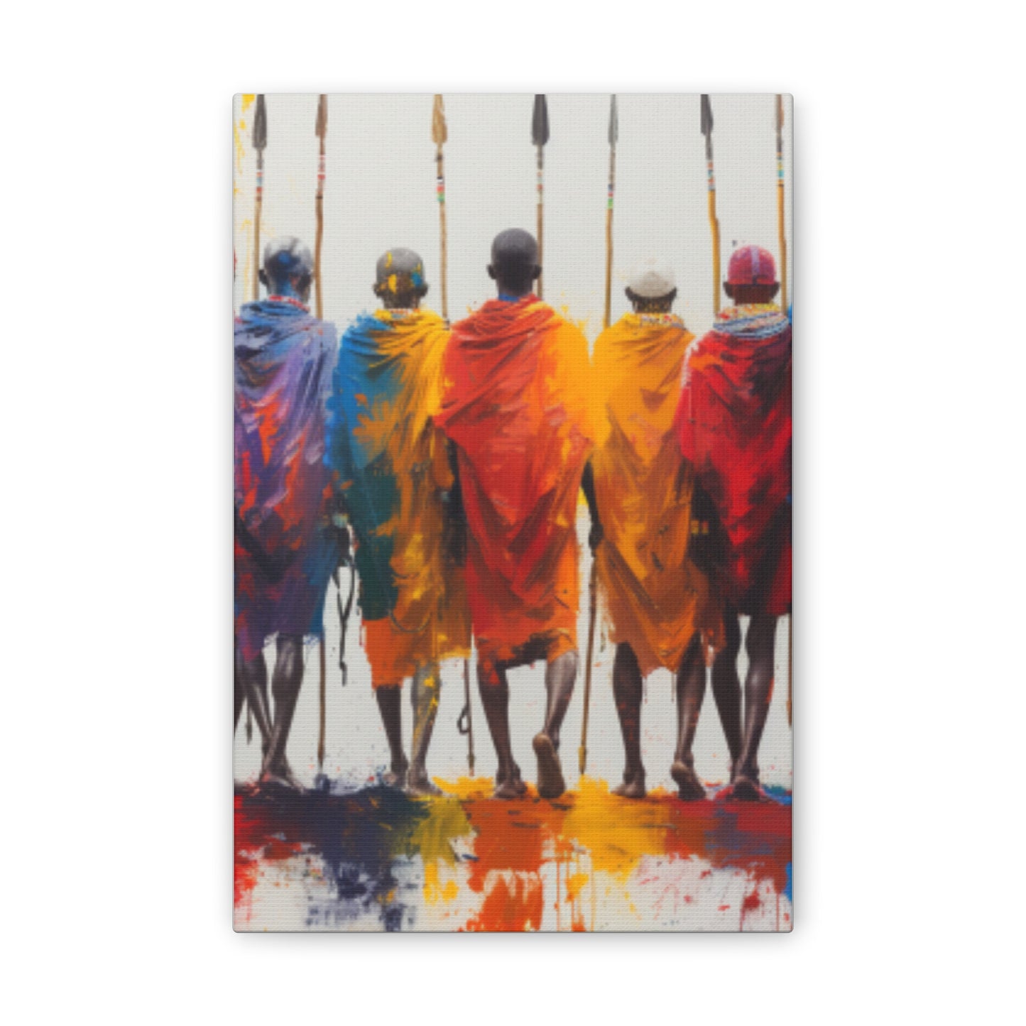 Masai Warriors Abstract Canvas Print