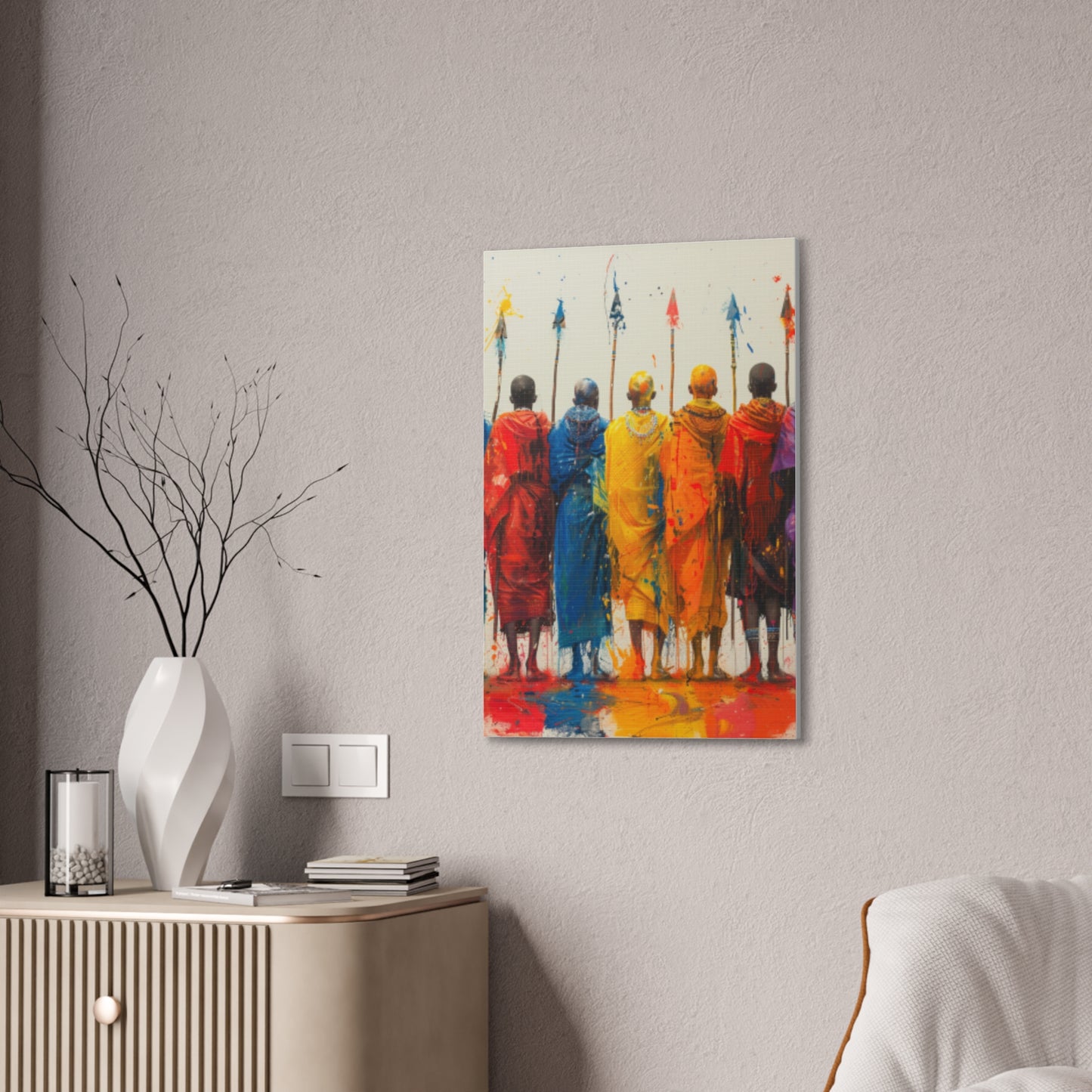 Masai Warriors Abstract Canvas Print