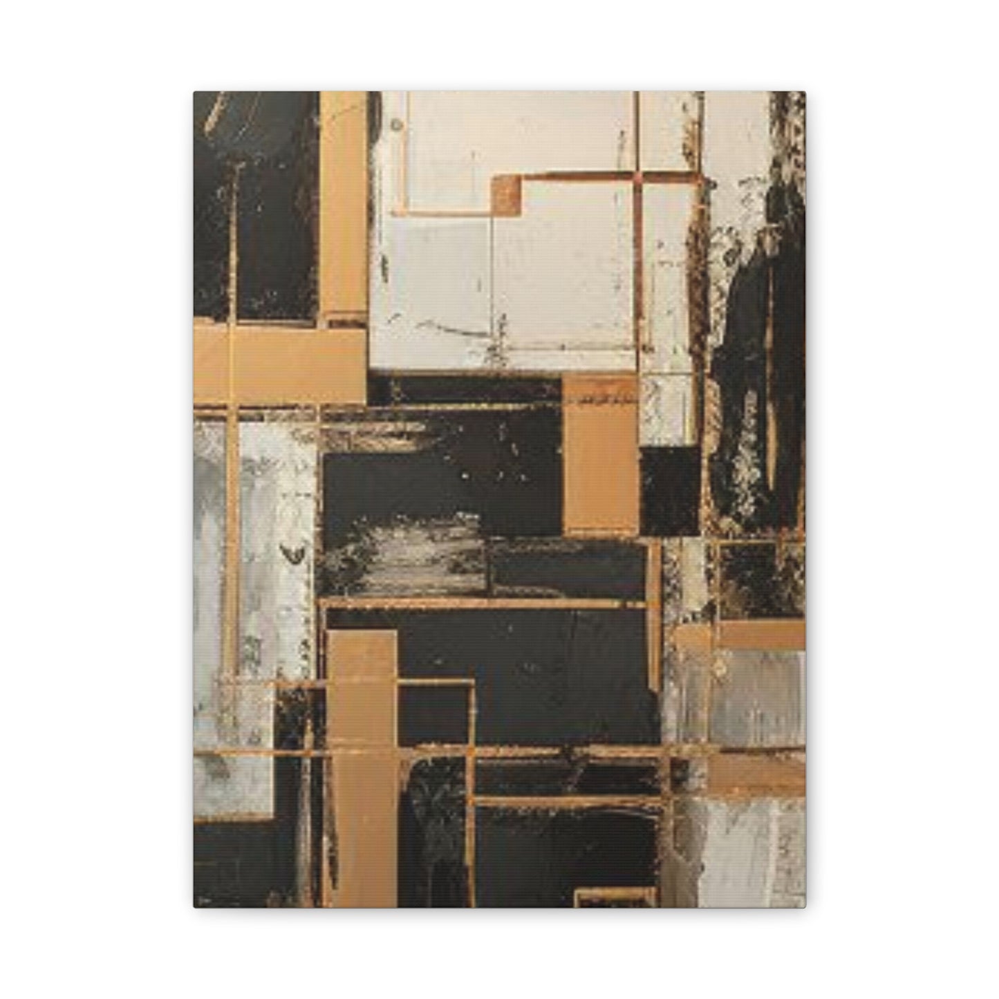 Gold and Black Elegance: A Symphony of Sophistication Canvas Print