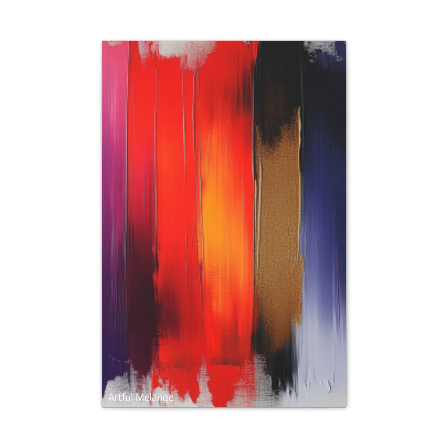 Acrylic Abstract Canvas Print - Homage to the Divine Nine/Red White Purple and Gold 3