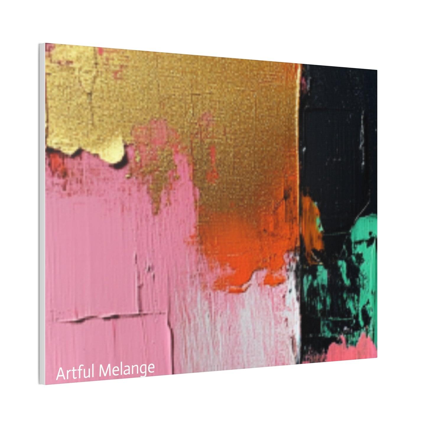 Acrylic Abstract Canvas Print - Homage to the Divine Nine/Pink Green Black and Gold 7