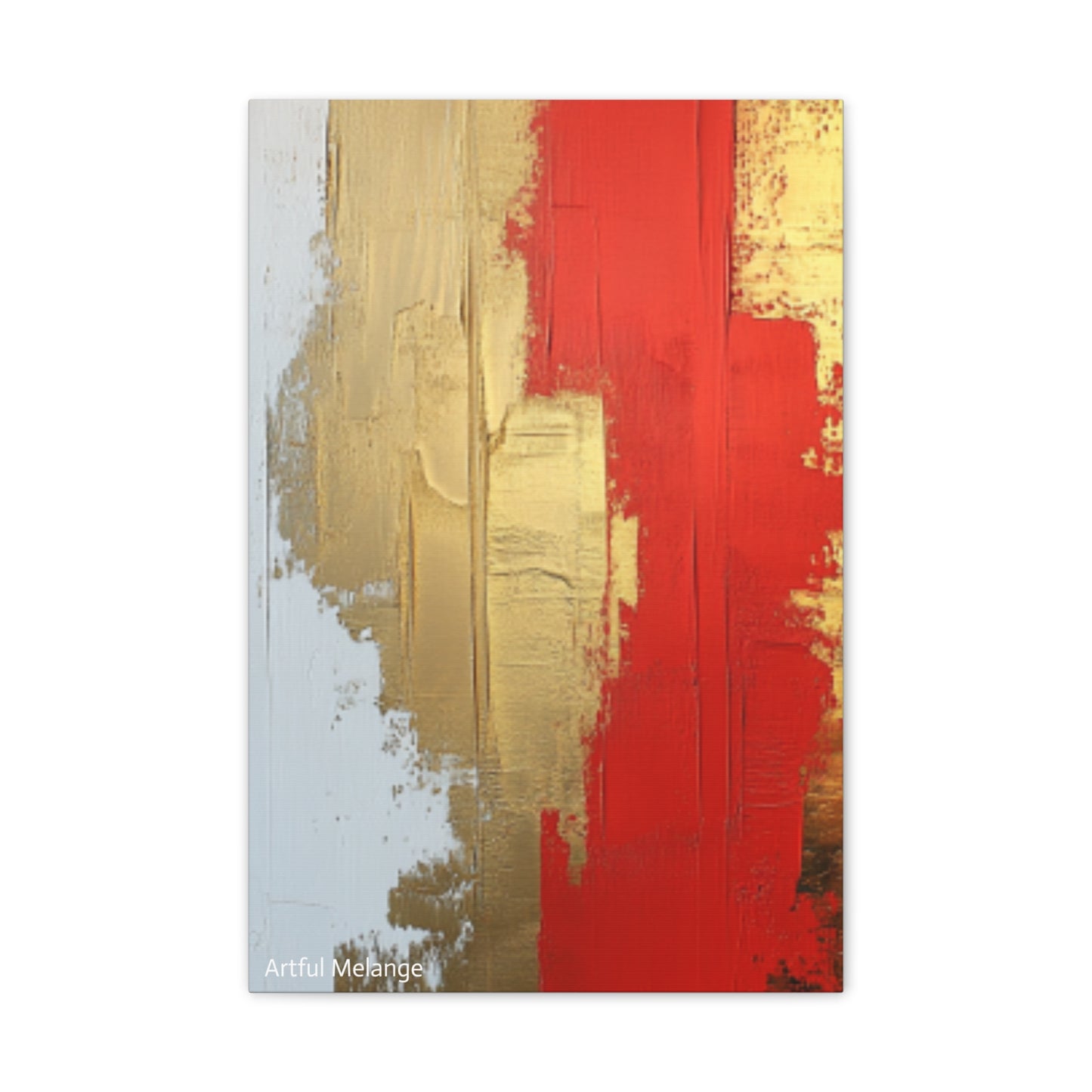 Acrylic Abstract Canvas Print - Homage to the Divine Nine/Red White and Gold 2