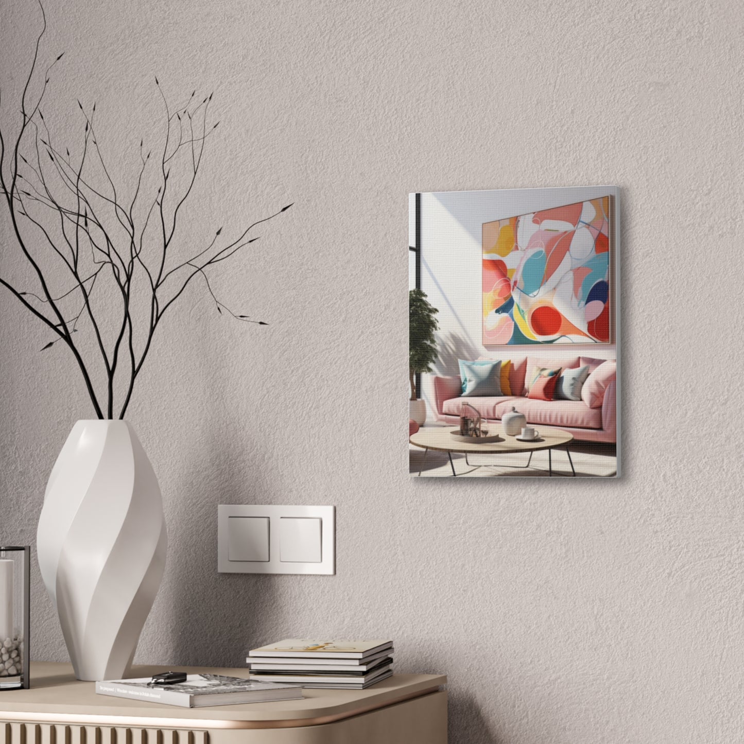 Timeless Elegance: Refined Pink Hues Canvas Print for Sophisticated Living Spaces