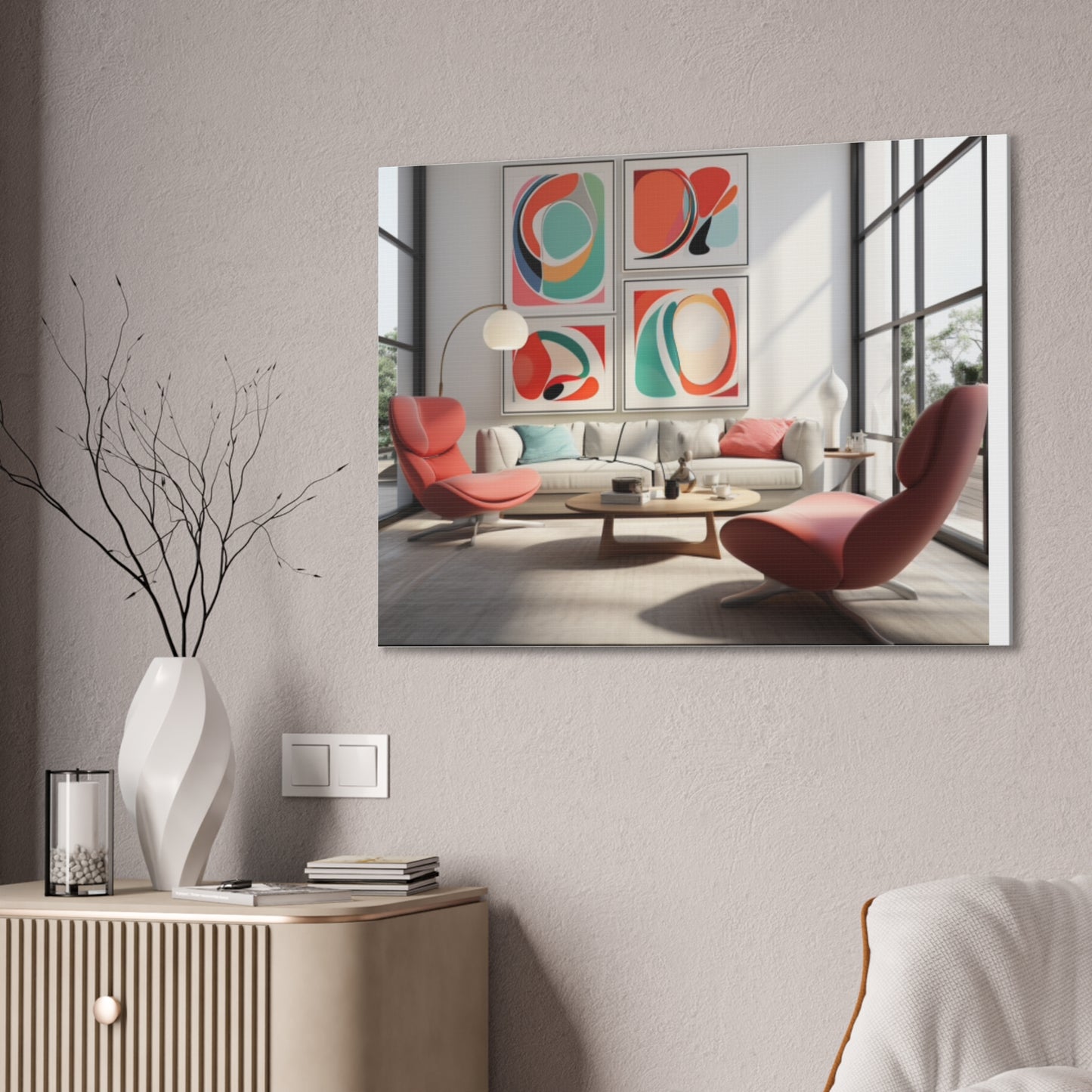 Timeless Elegance: Refined Pink Hues Canvas Print for Sophisticated Living Spaces