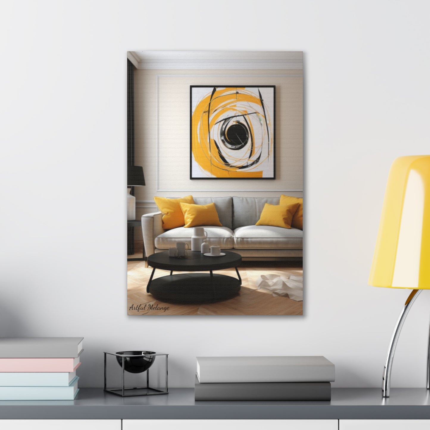 Timeless Elegance: Refined Yellow Hues Canvas Print for Sophisticated Living Spaces