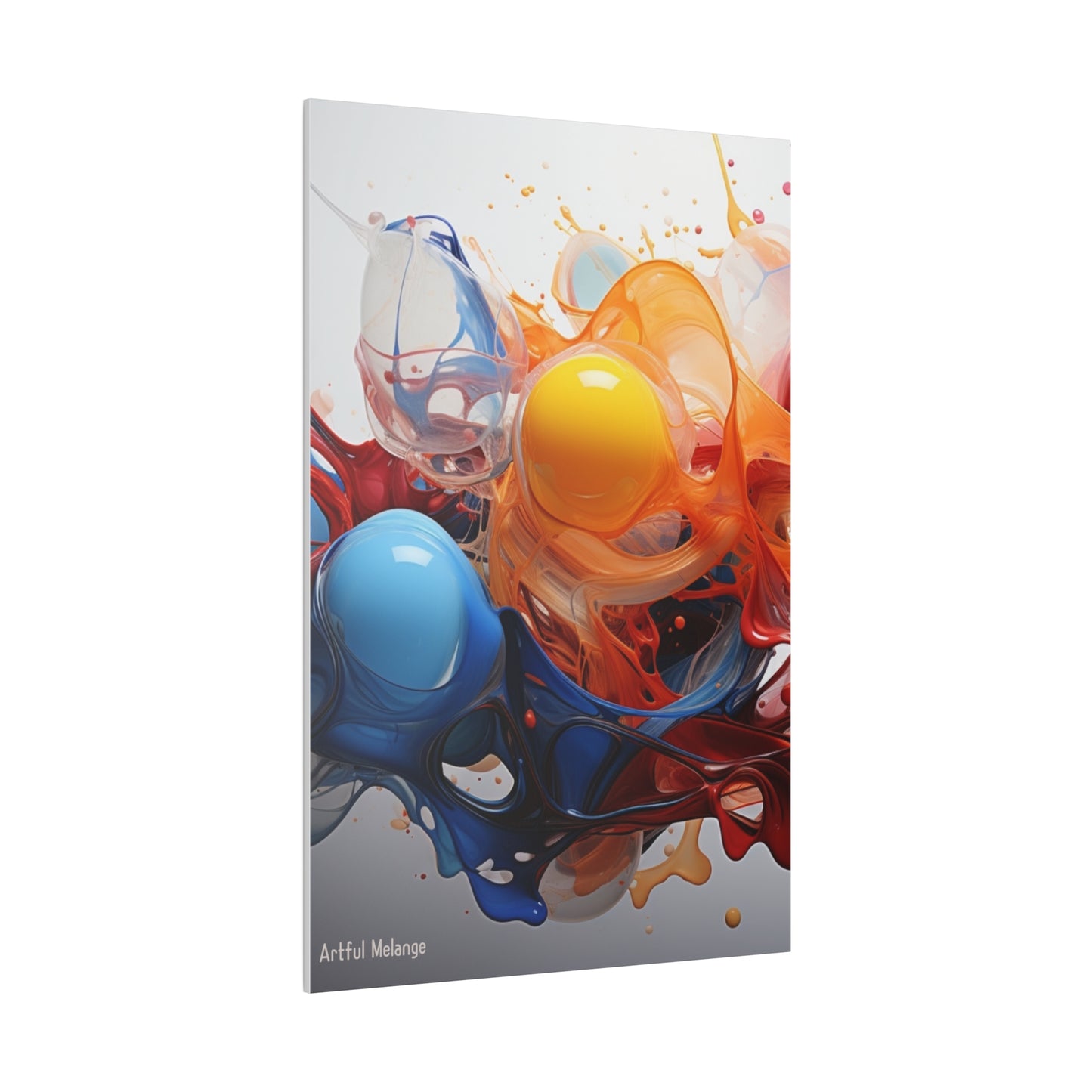 Colorful Balloon-Inspired Matt Canvas Print with Sweeping Acrylic Brush Strokes