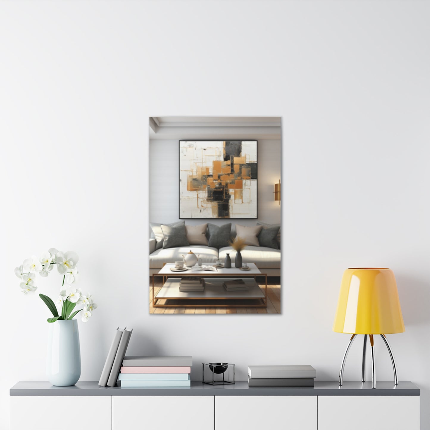 Gold and Black Elegance: A Symphony of Sophistication Canvas Print