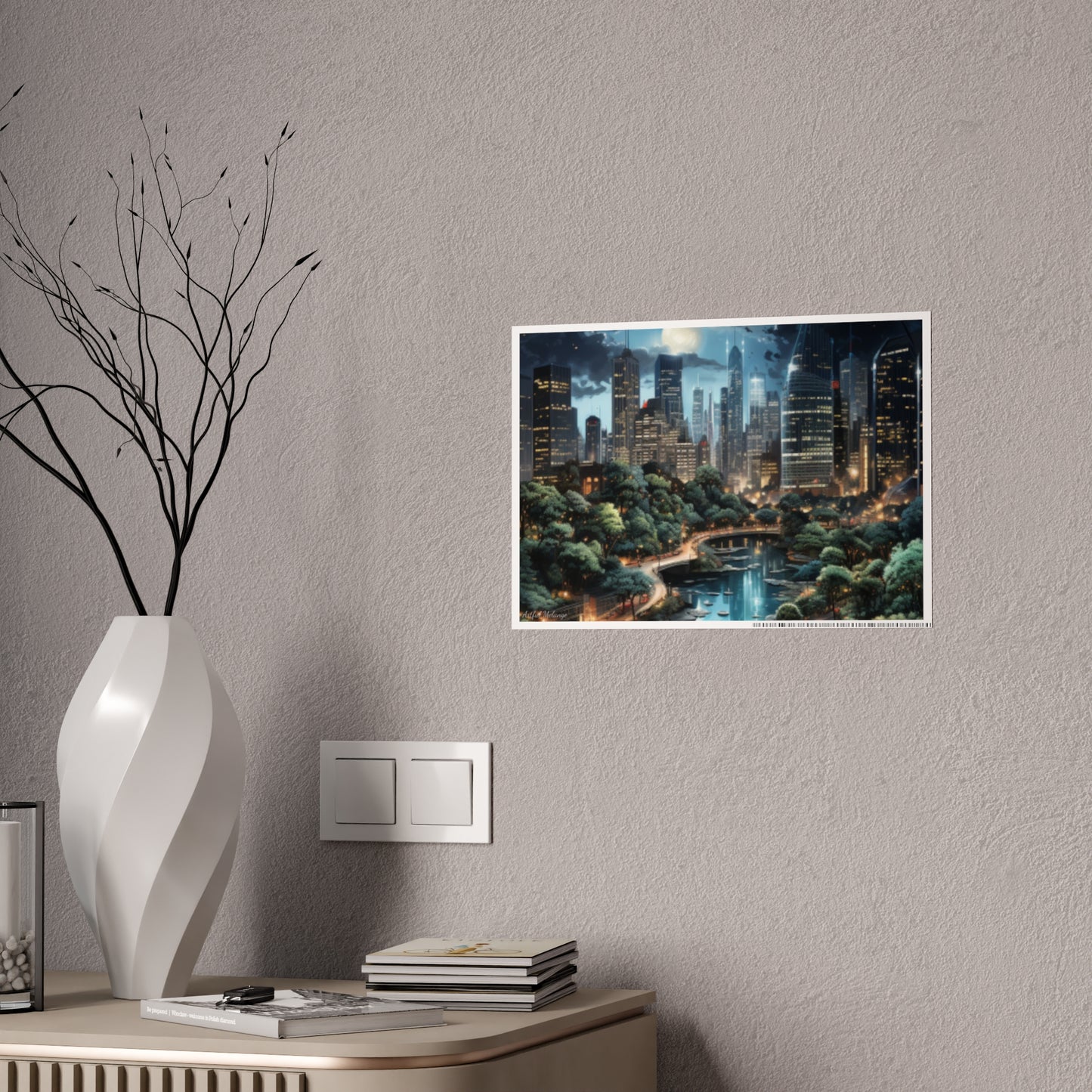 Skyline Vista: Hyper-Realistic 3D Cityscape Posters