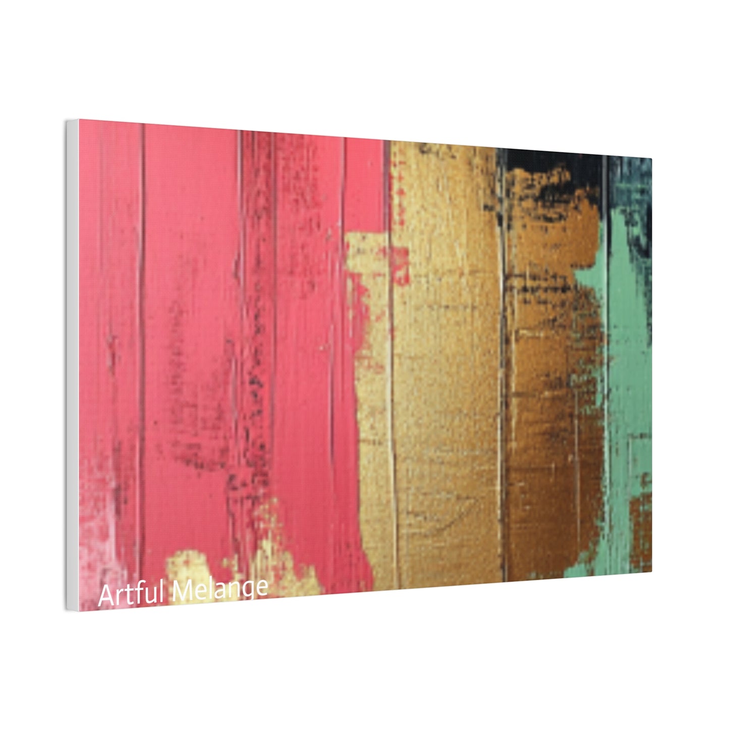 Acrylic Abstract Canvas Print - Homage to the Divine Nine/Pink Green Black and Gold 6