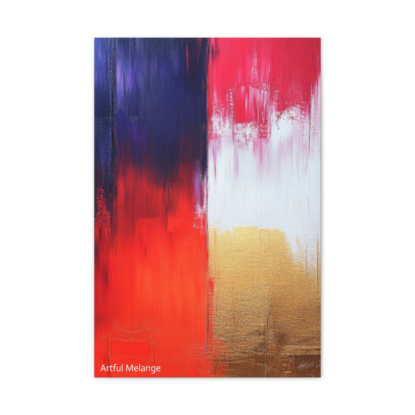 Acrylic Abstract Canvas Print - Homage to the Divine Nine/Red White Purple and Gold 2