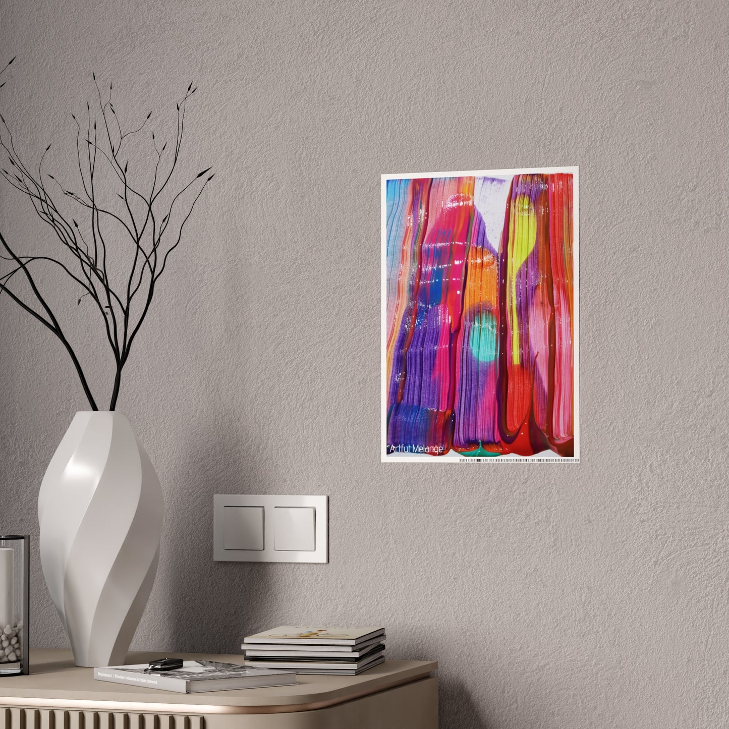 Gleaming Acrylic Abstract Poster: A Spectrum of Colorful Elegance