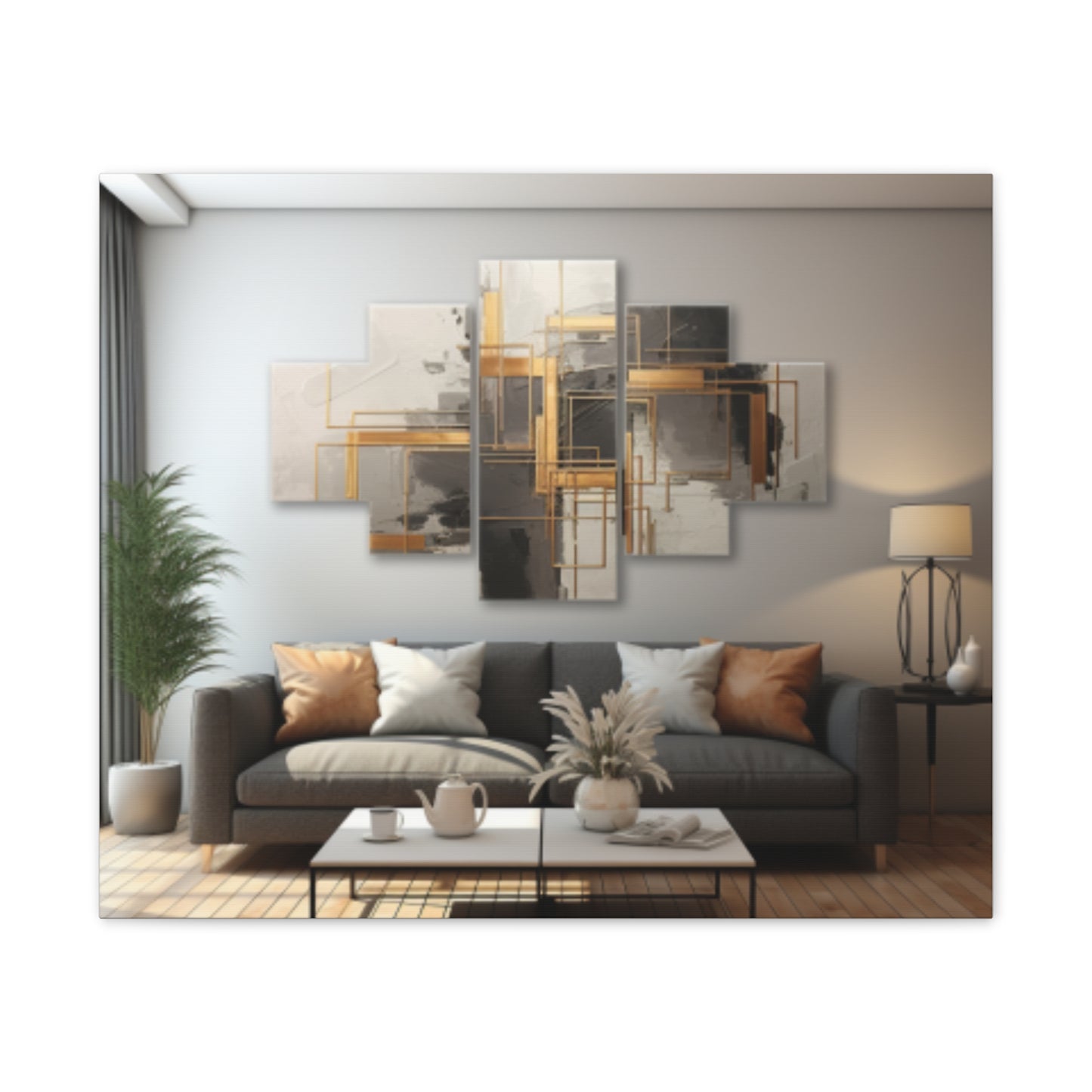 Gold and Black  Elegance: A Symphony of Sophistication Canvas Print