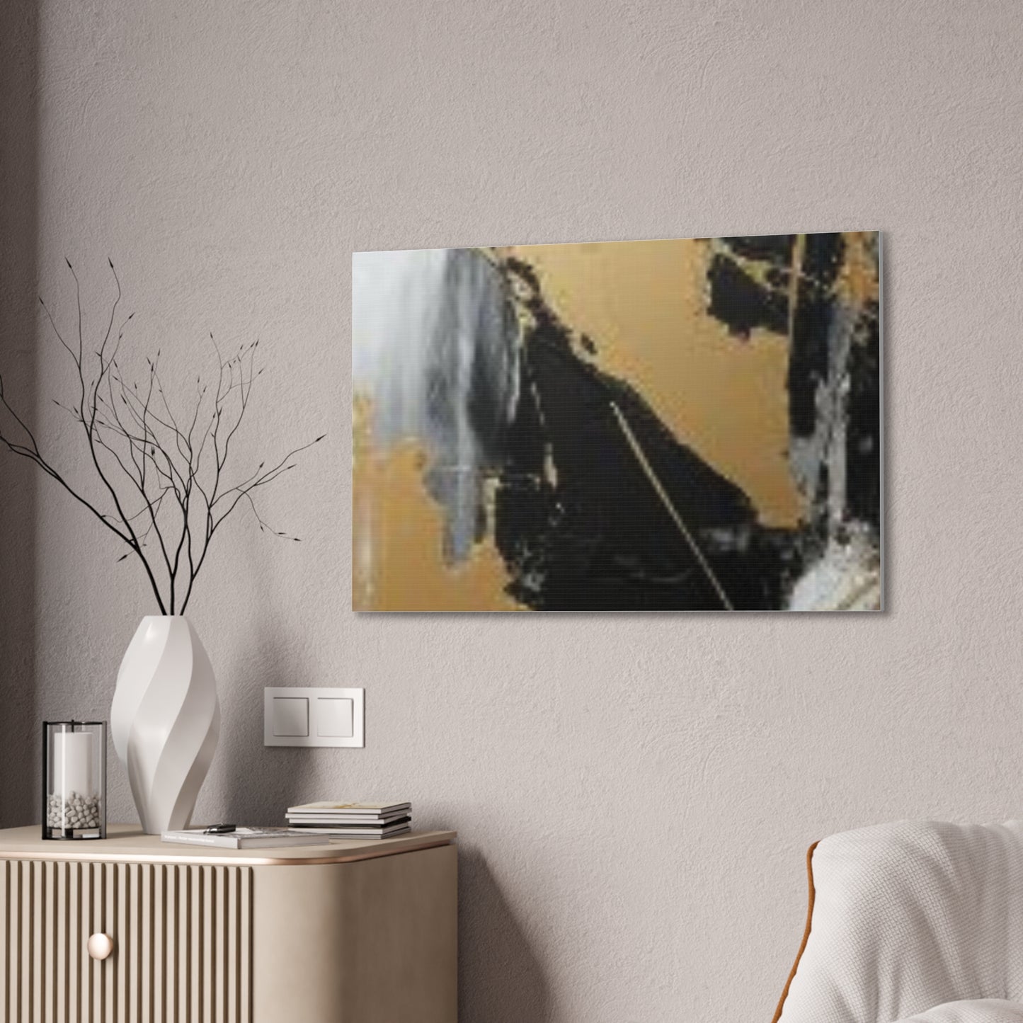 Gold and Black Elegance: A Symphony of Sophistication Canvas Print