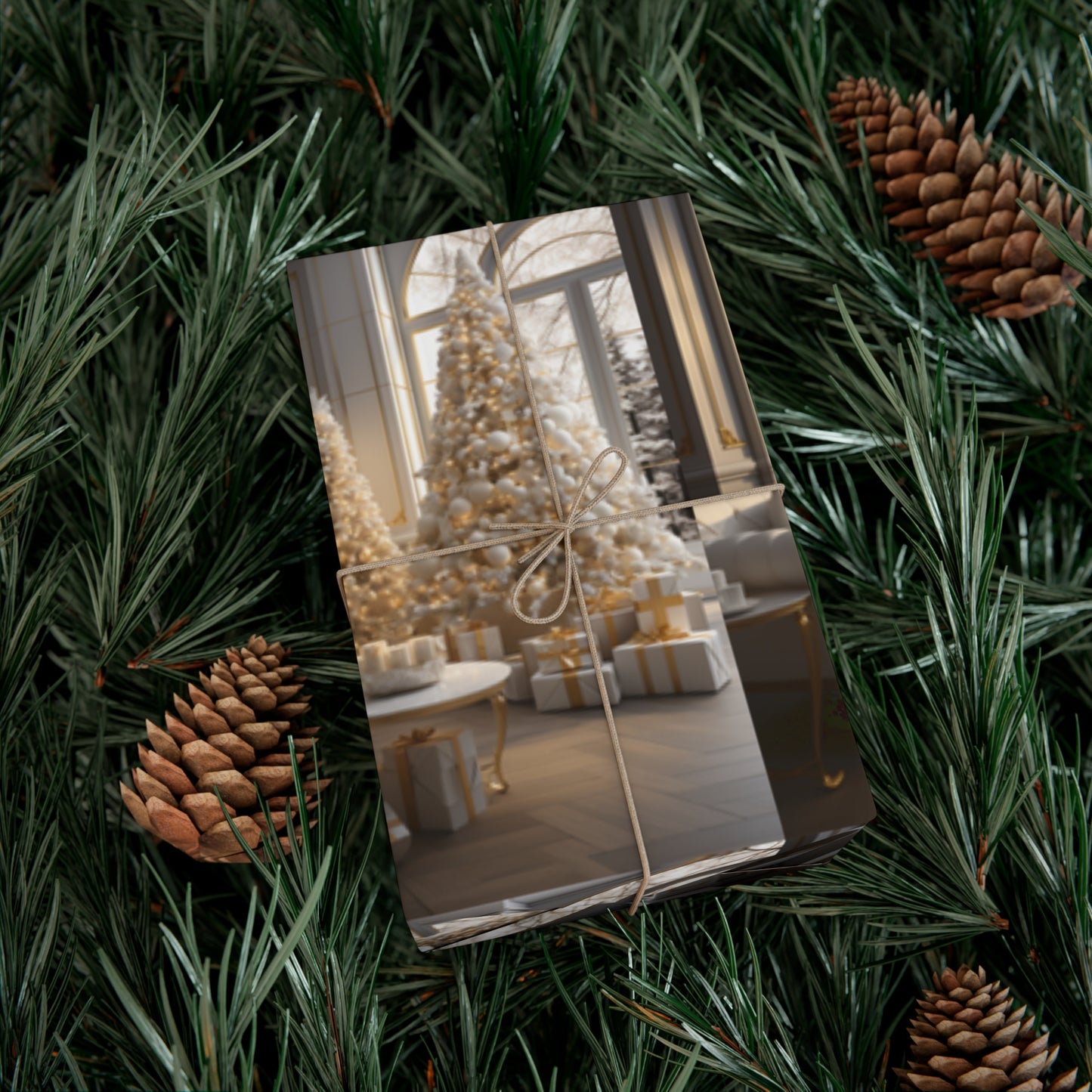 Elegant Gold and White Holiday Wrapping Paper Collection – Elevate Your Gifts with Sophisticated Style