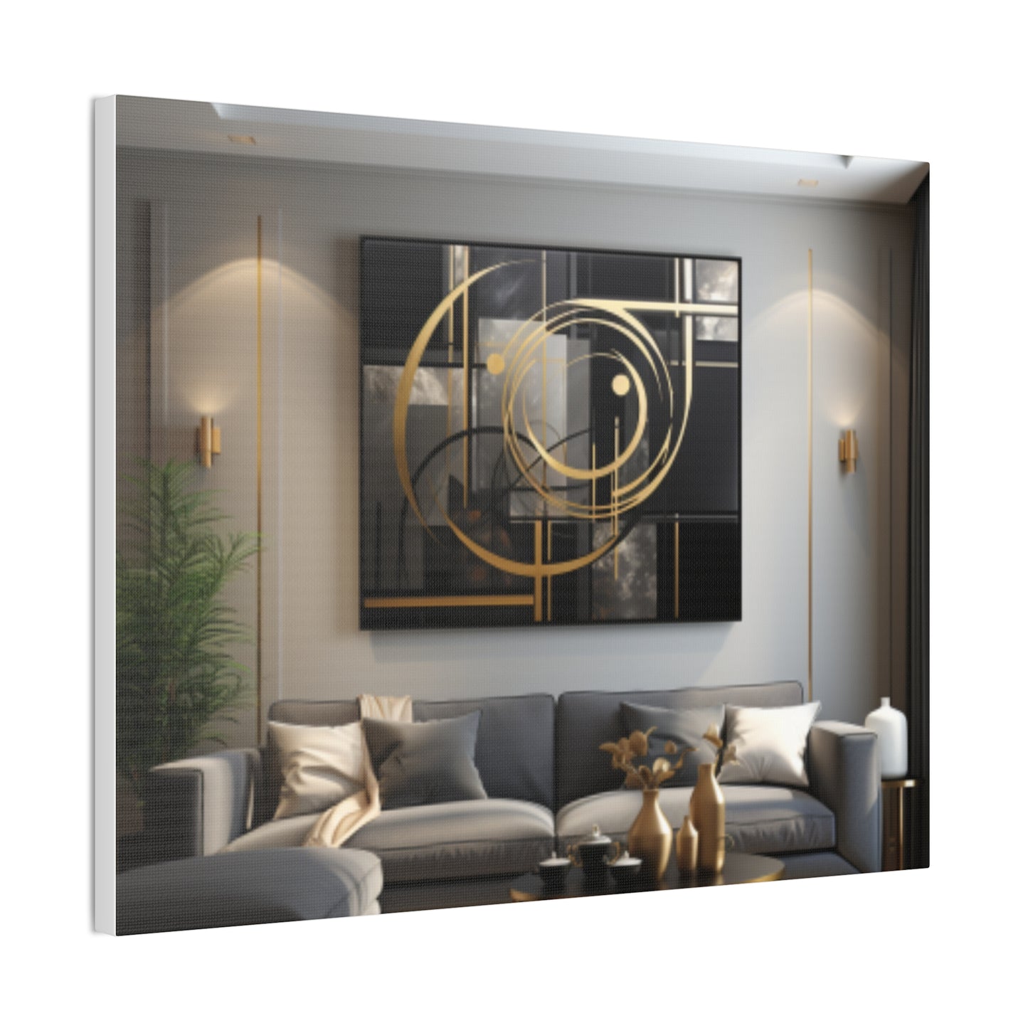 Gold and Black  Elegance: A Symphony of Sophistication Canvas Print